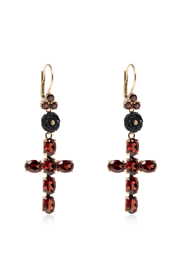 Gold earrings with a religious motif od Dolce & Gabbana