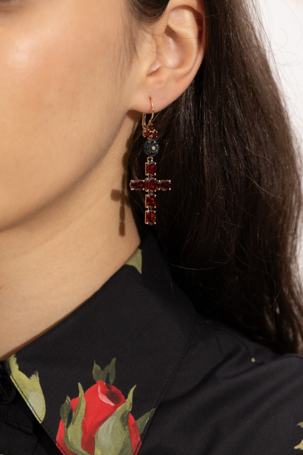 Dolce & Gabbana Gold earrings with a religious motif