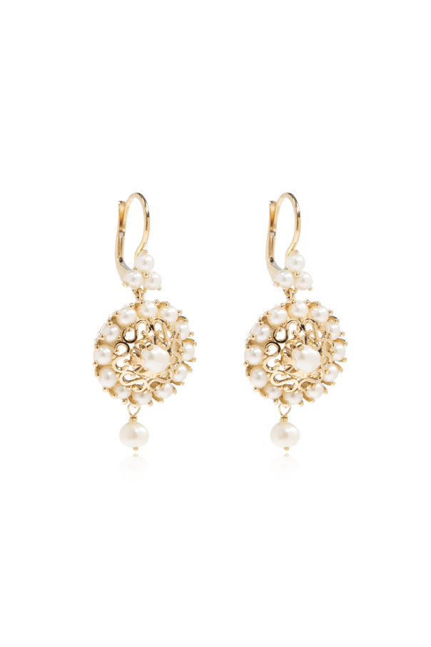 Gold earrings with pearls od Dolce & Gabbana