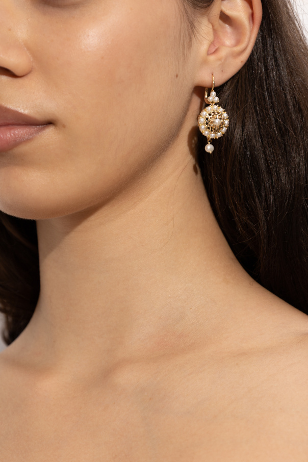 Dolce & Gabbana Złote kolczyki z perłami