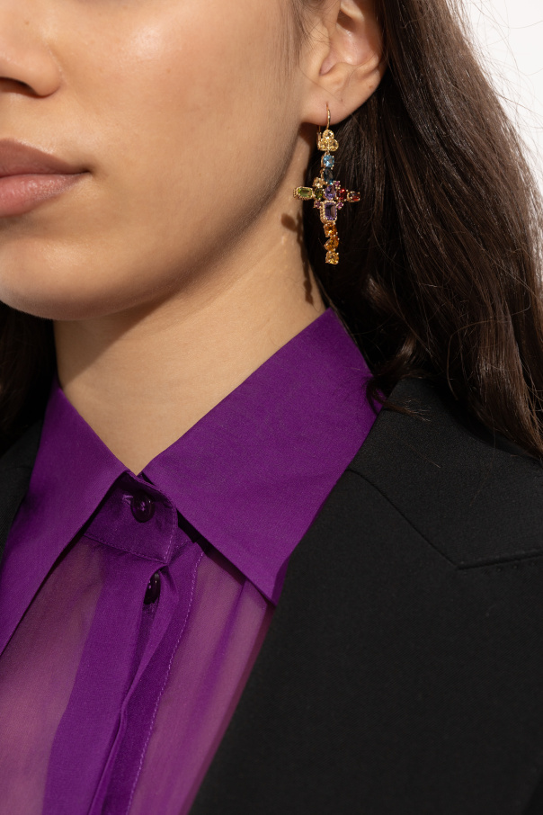 Dolce & Gabbana Gold earrings with a religious motif