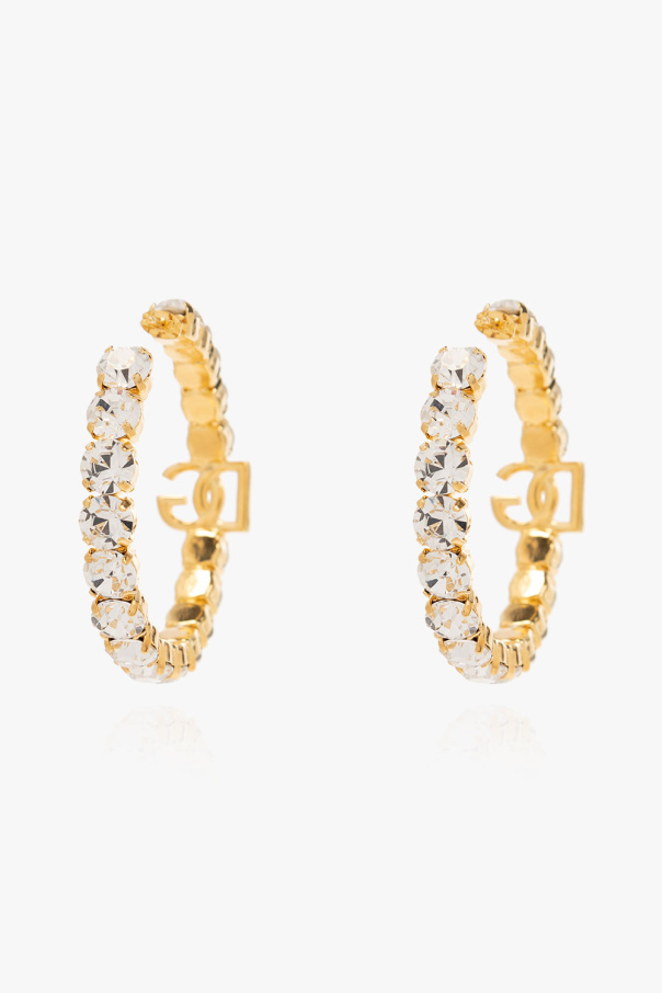 dolce fashion & Gabbana Brass earrings with logo