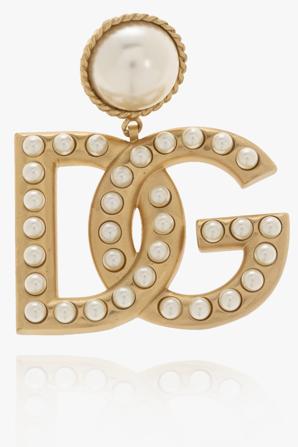 necklace with impious motif dolce gabbana decoration Clip-on earrings with logo
