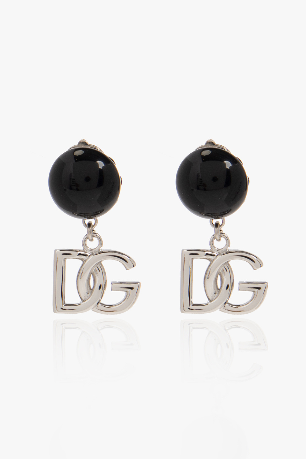 dolce & gabbana dotted scarf Clip-on earrings with logo