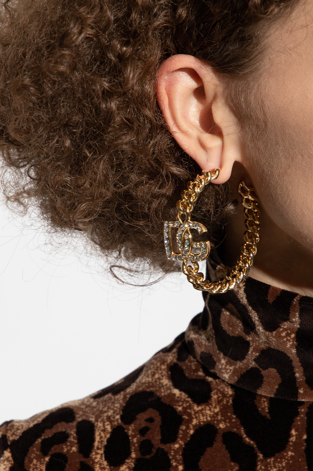 DOLCE & GABBANA COTTON SCARF Logo earrings