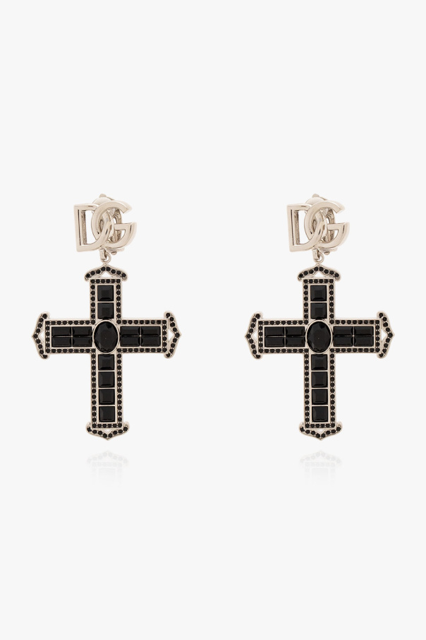 Dolce & Gabbana Clip-on earrings with cross charms