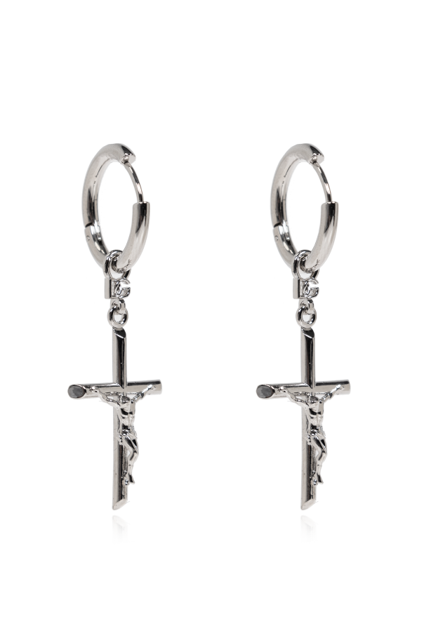 Earrings with a pendant featuring a religious motif od Dolce & Gabbana