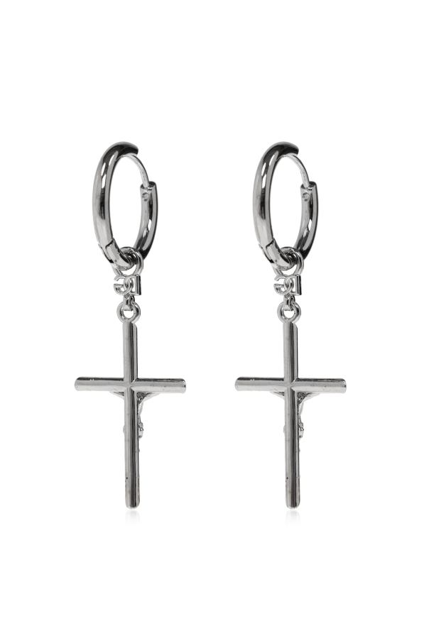 Dolce & Gabbana Earrings with a pendant featuring a religious motif