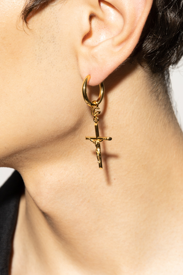 Dolce & Gabbana Earrings with pendant featuring a religious motif