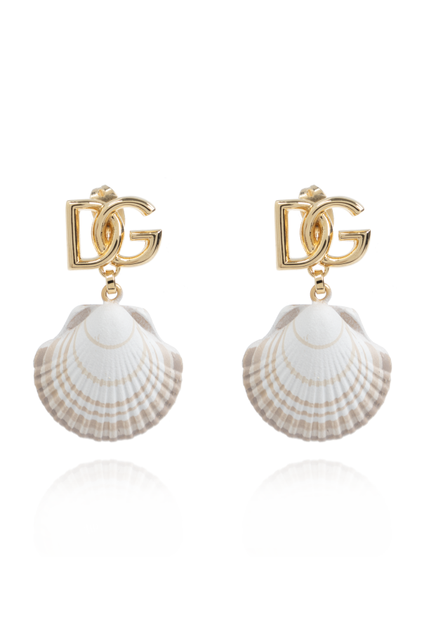 Dolce & Gabbana Kolczyki z zawieszka w kształcie muszli
