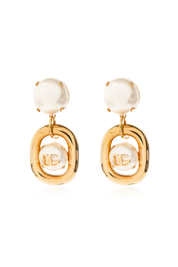 Clip-on earrings with glass pearl od Dolce & Gabbana