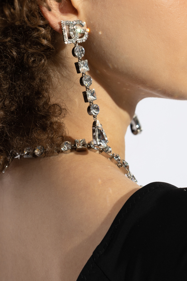 Dolce & Gabbana Long earrings with shimmering crystals