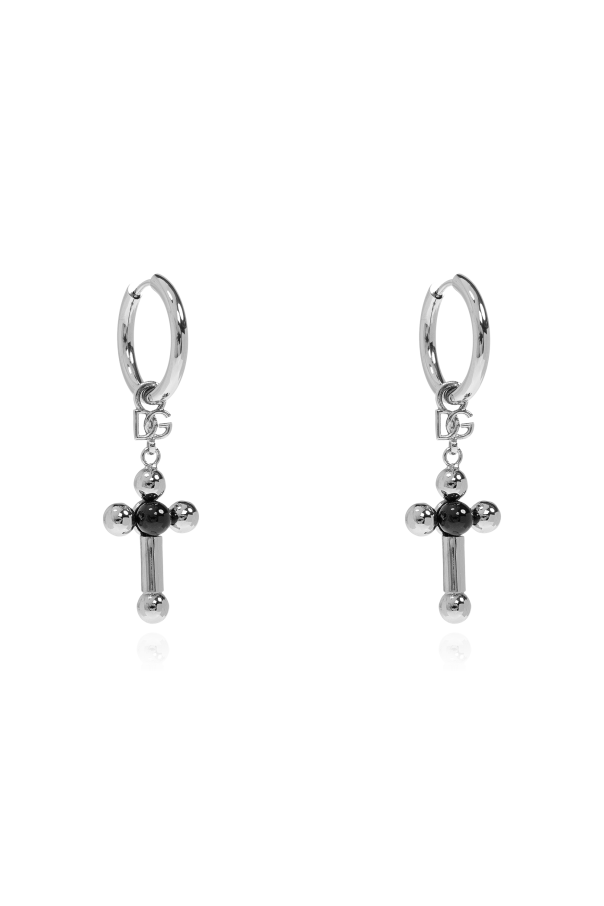 Earrings with a pendant featuring a religious motif od Dolce & Gabbana