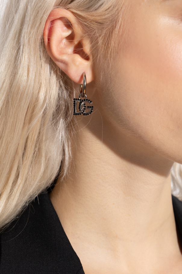 Dolce & Gabbana Pojedynczy kolczyk z zawieszką w kształcie logo