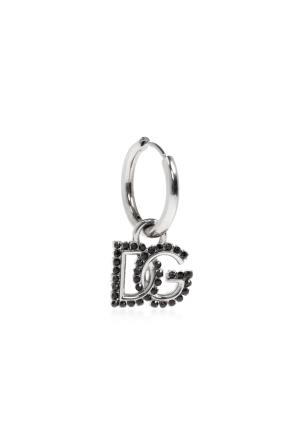 Single earring with a pendant in the shape of a logo