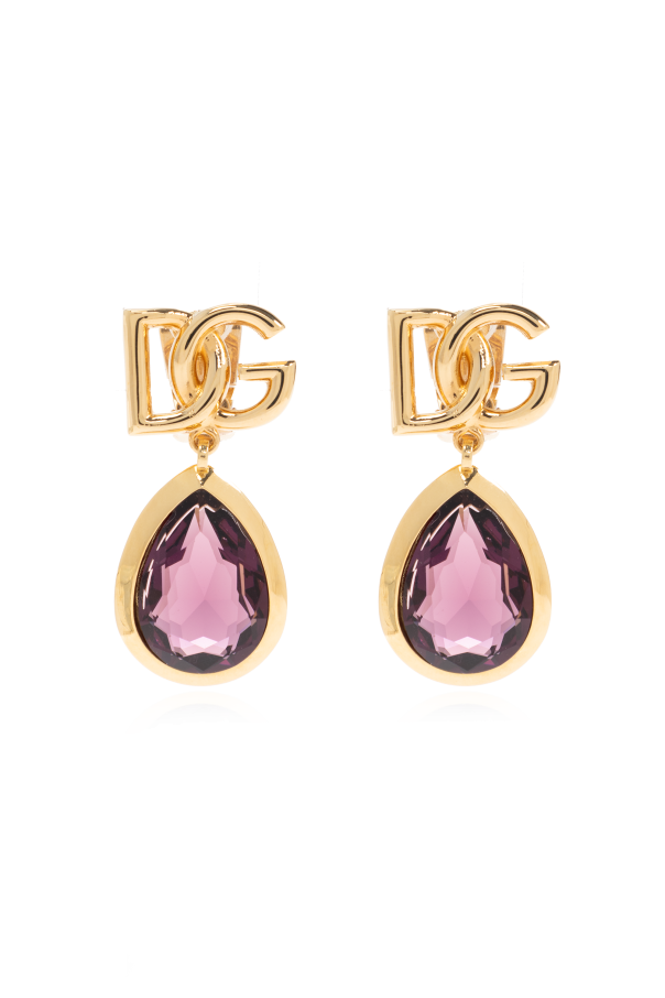 Clip-on earrings with a shimmering crystal od Dolce & Gabbana