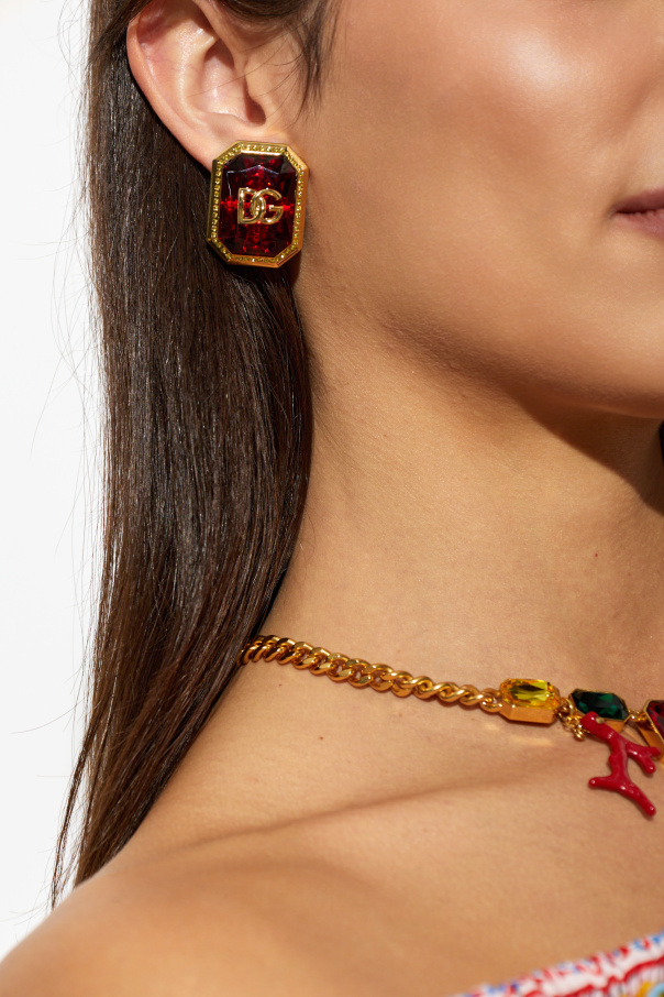 Dolce & Gabbana Klipsy z połyskującymi kryształami