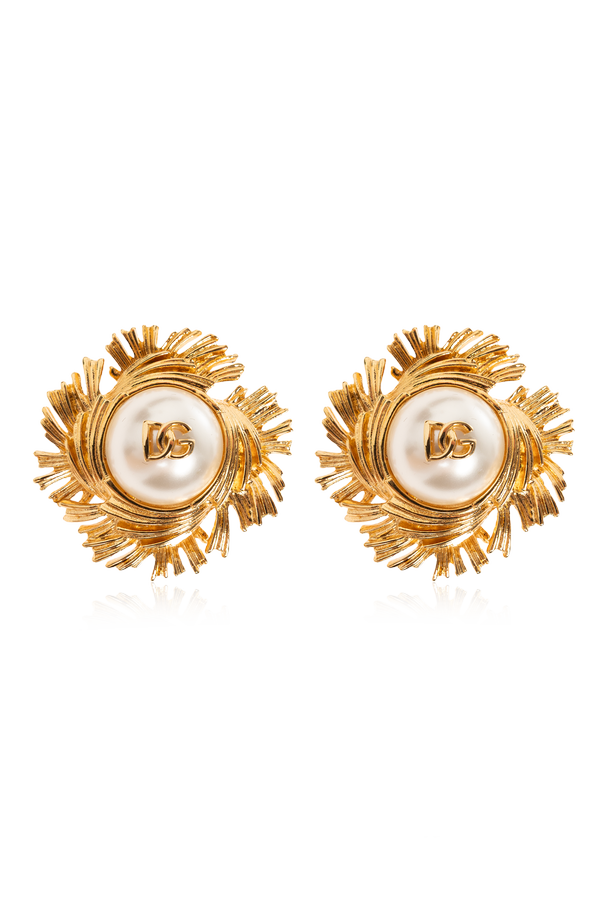 Clip-on earrings with glass pearl od Dolce & Gabbana