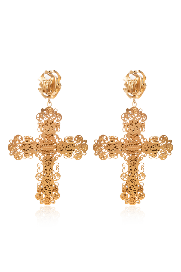 Dolce & Gabbana Pendientes de clip con motivo religioso