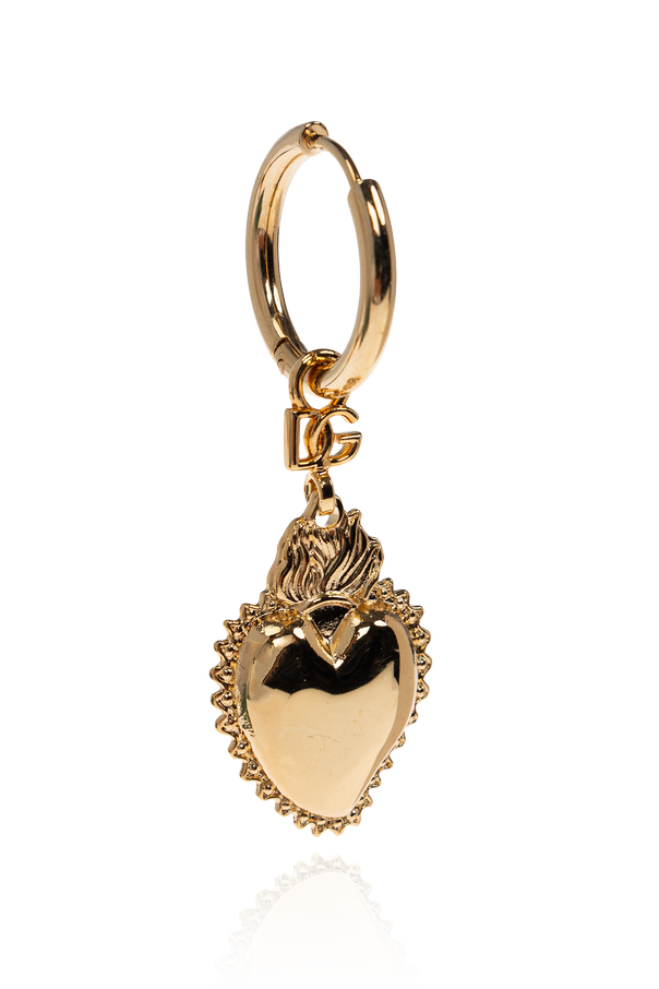 Dolce & Gabbana Drop Earrings with Heart Charms