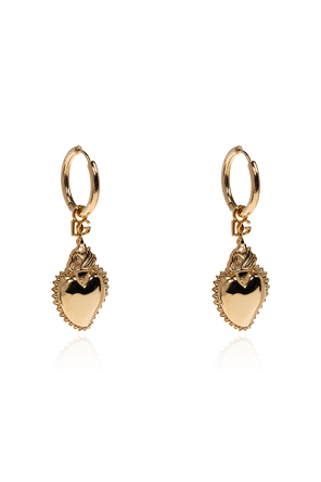 Drop Earrings with Heart Charms
