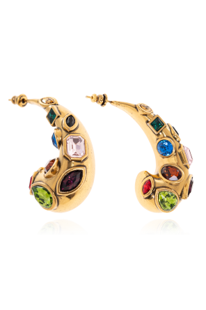 Earrings with colorful crystals
