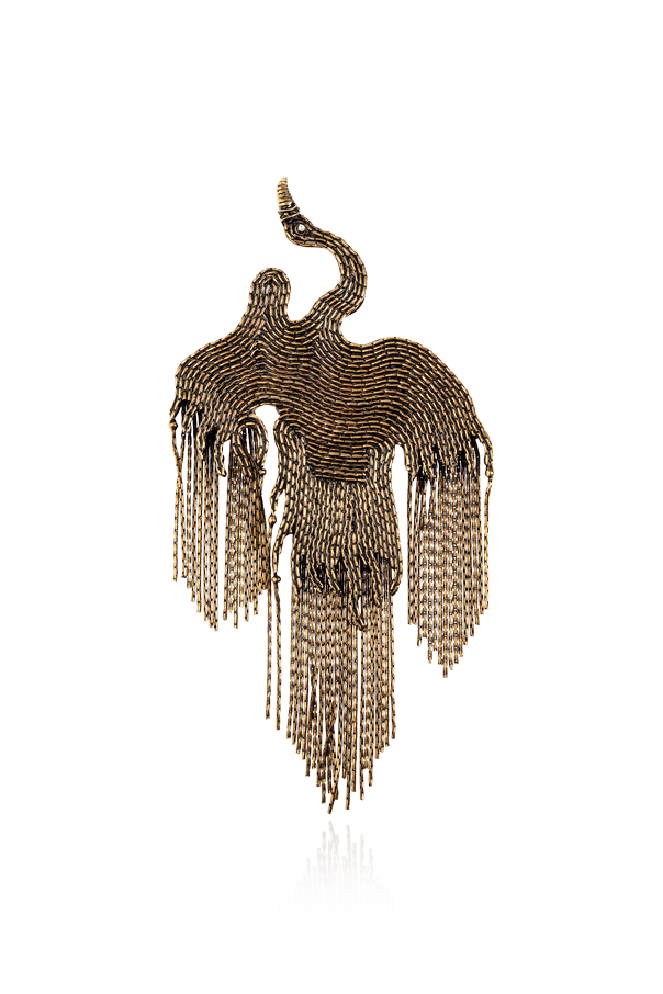 Brass bird-shaped brooch od Etro