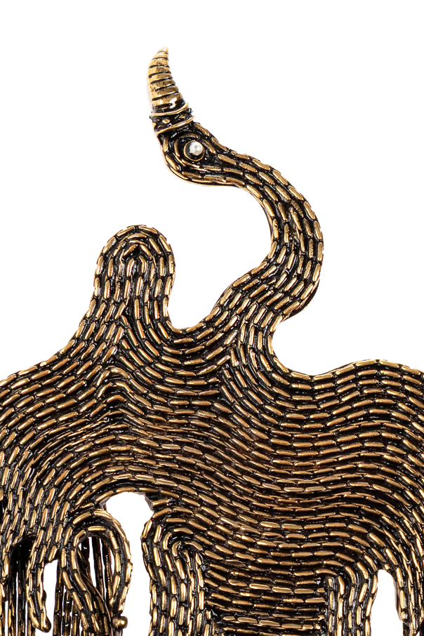 Etro Brass bird-shaped brooch