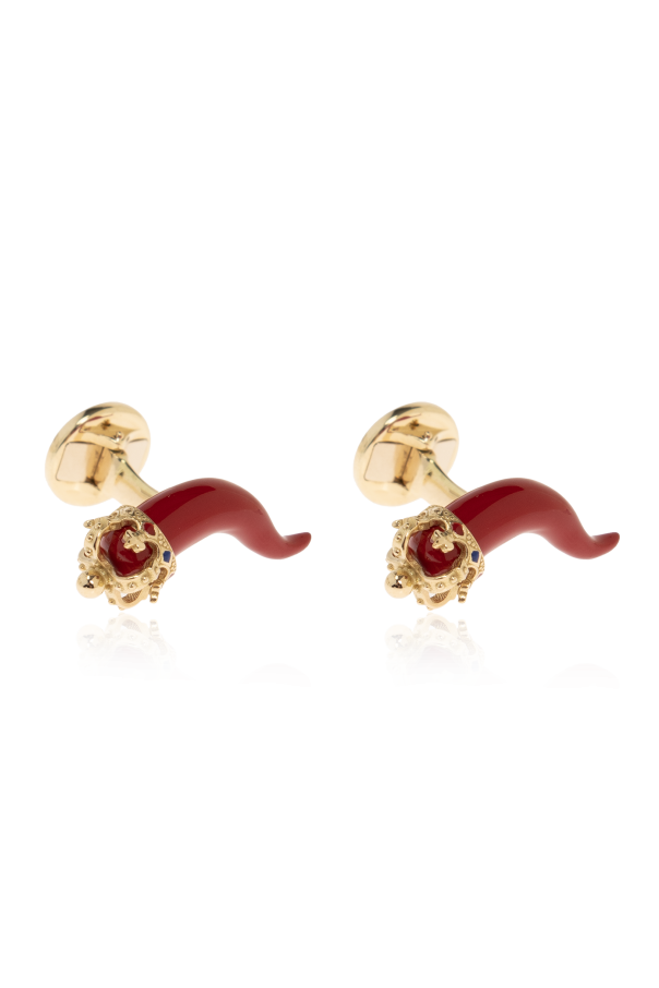 Gold "Good Luck" cufflinks od Dolce & Gabbana
