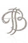 Balmain SILVER Crystal-embellished brooch