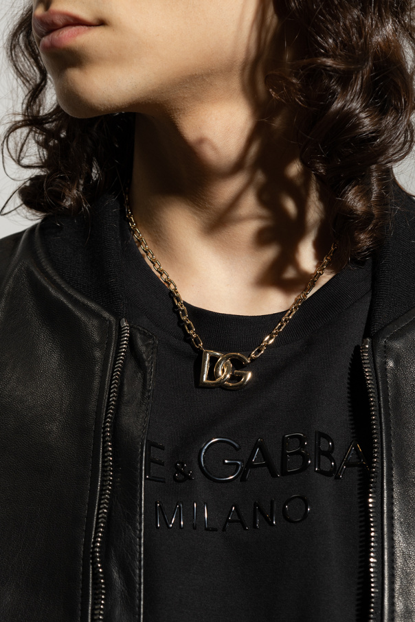 Dolce & Gabbana Kids long sleeve hooded jacket Necklace with logo
