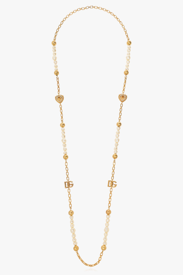 Dolce & Gabbana Naszyjnik ze szklanymi perłami