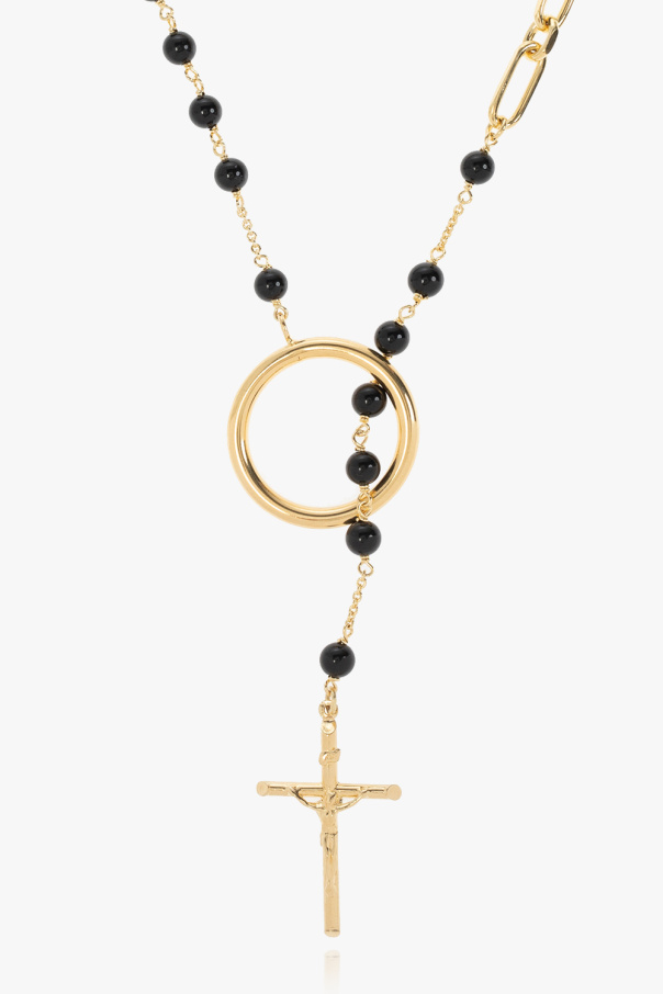 Dolce & Gabbana Mosiężny naszyjnik z motywem religijnym