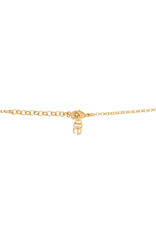 Dolce & Gabbana DG leopard-print patch T-shirt Necklace with pendant