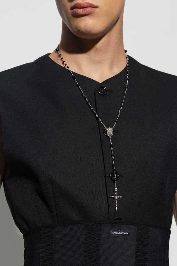 Dolce & Gabbana Logo Print Top Rosary necklace