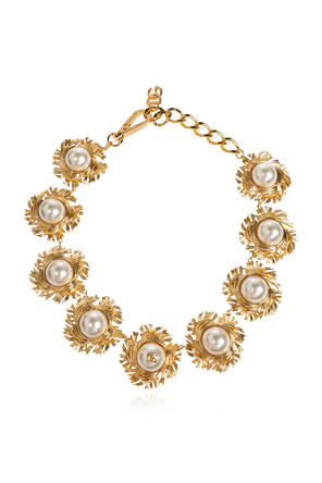Short necklace with artificial pearls