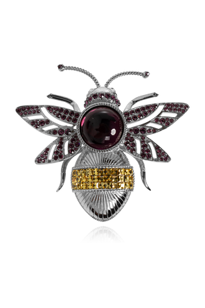 Pin with shimmering crystals