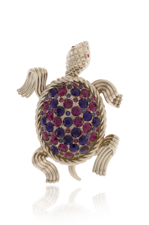 Broche com cristais cintilantes