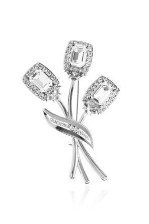 Brooch with shimmering crystals