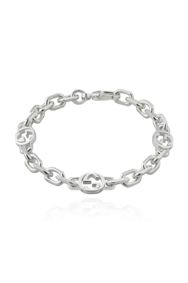 Silver bracelet with logo od Gucci