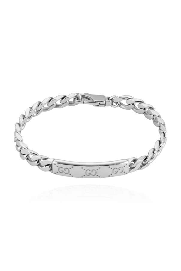 Gucci Silver bracelet with engraved logo