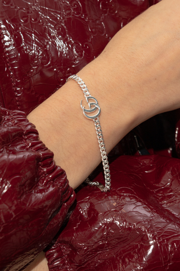 Gucci Silver bracelet with logo-shaped charm