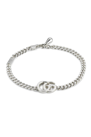 Silver bracelet with logo-shaped charm