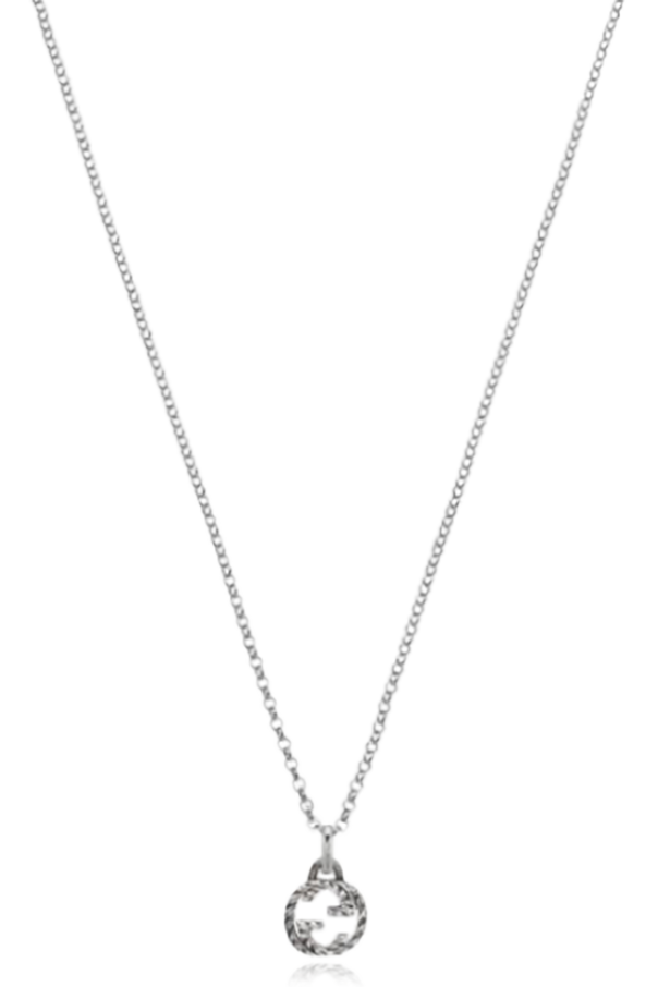 Silver necklace with logo-shaped pendant od Gucci