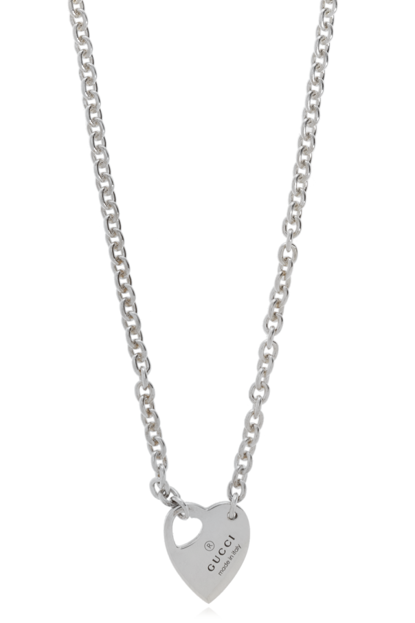 Silver necklace with heart-shaped pendant od Gucci