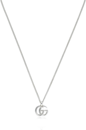 Silver necklace with logo-shaped pendant