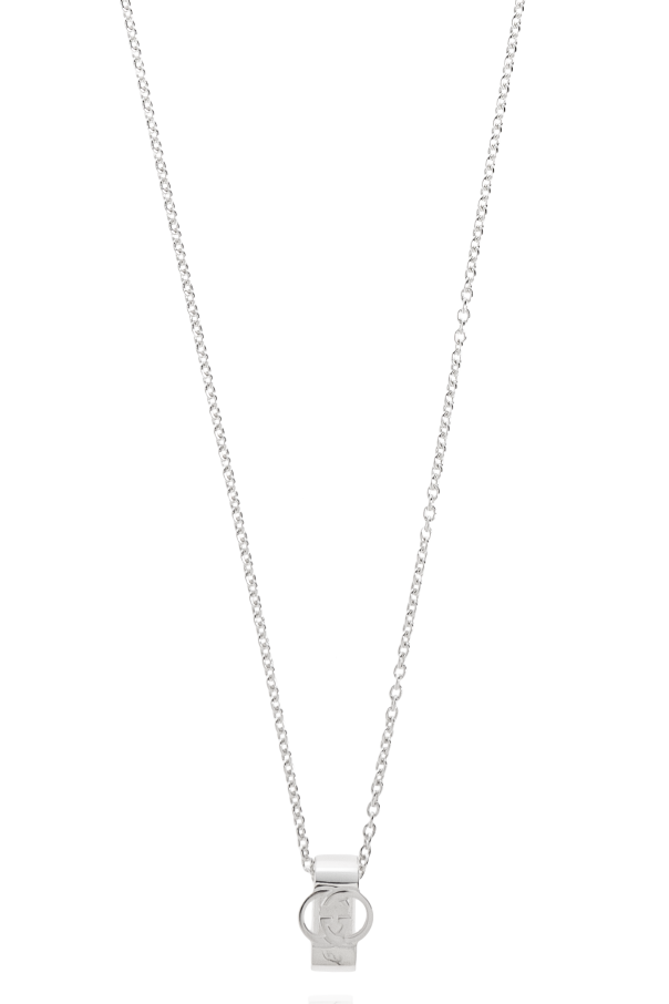 Silver necklace with logo-shaped pendant od Gucci