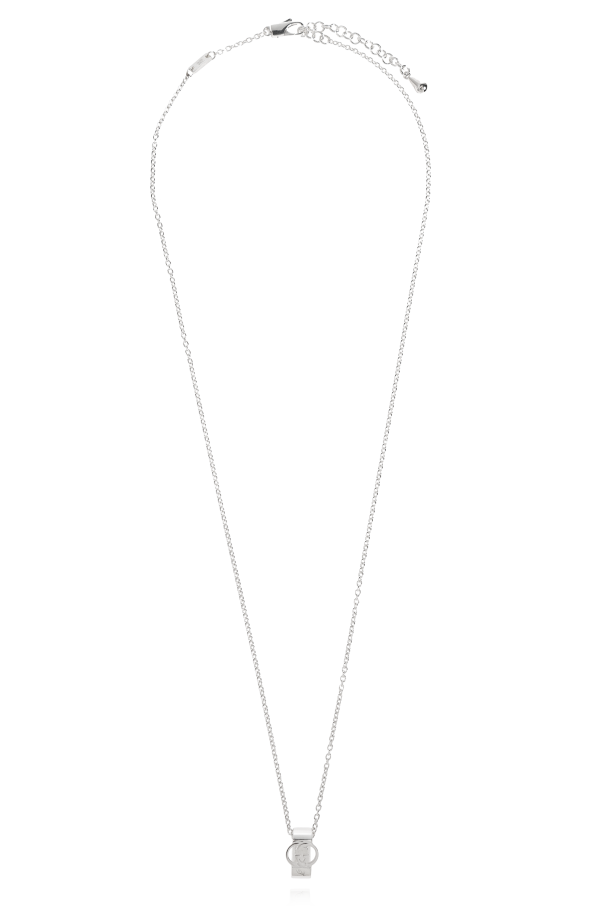 Gucci Silver necklace with logo-shaped pendant