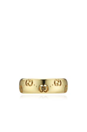 Gold ring with logo