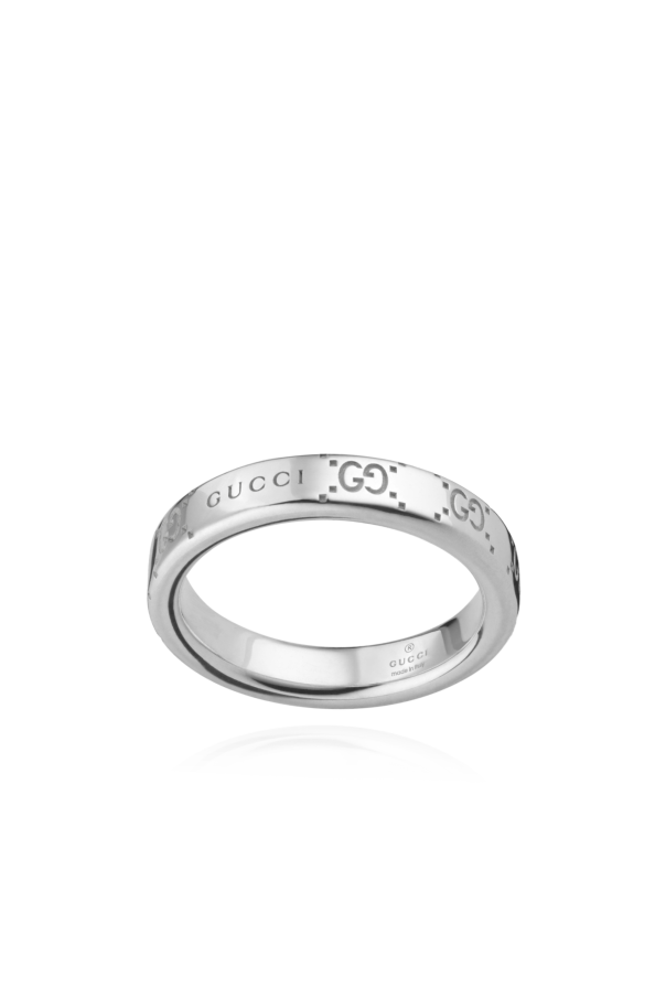 Gucci Silver ring with engraved logo